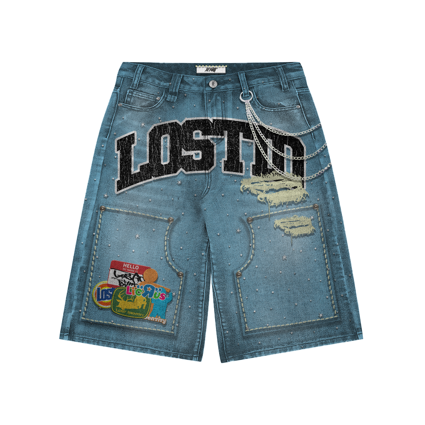 Lost Identity RhineStone Jorts