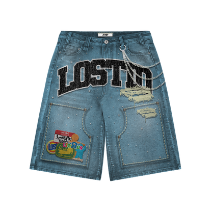 Lost Identity RhineStone Jorts