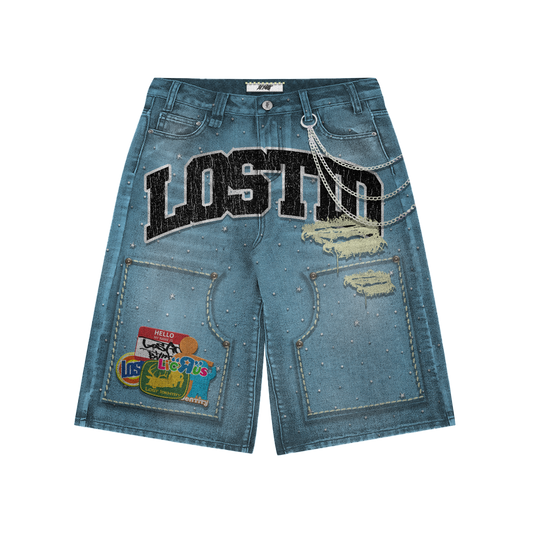 Lost Identity RhineStone Jorts