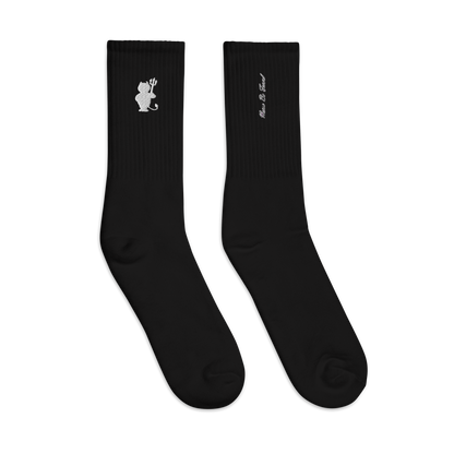 Lost Identity Embroidered Socks Black