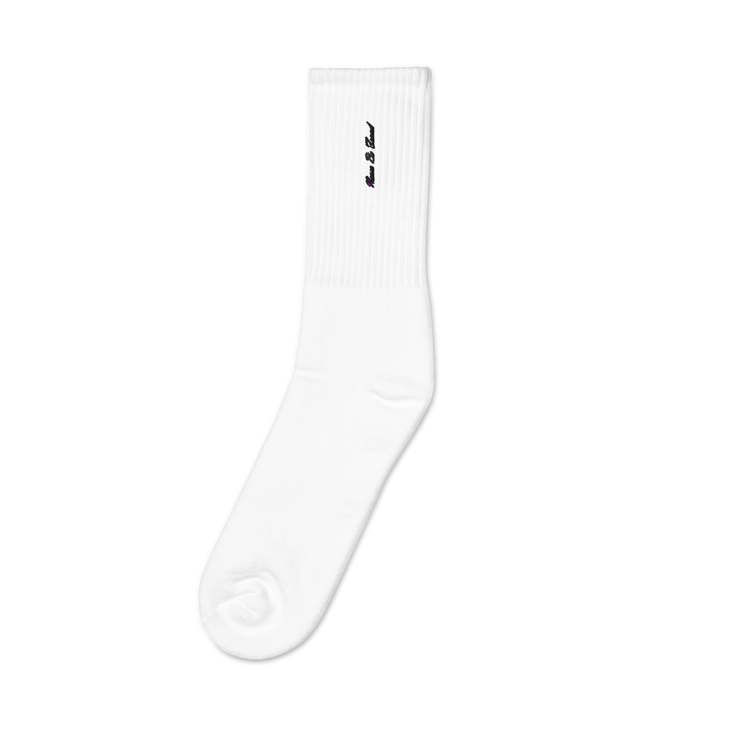 Lost Identity Embroidered Socks White