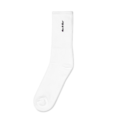 Lost Identity Embroidered Socks White