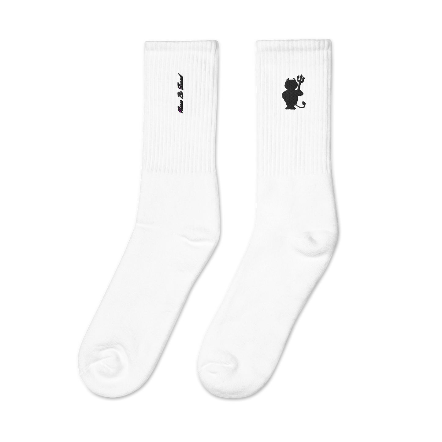 Lost Identity Embroidered Socks White