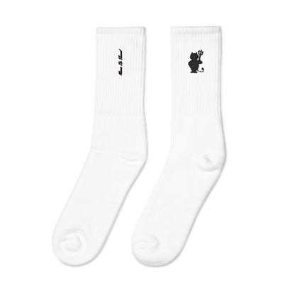 Lost Identity Embroidered Socks White