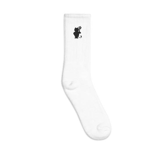 Lost Identity Embroidered Socks White