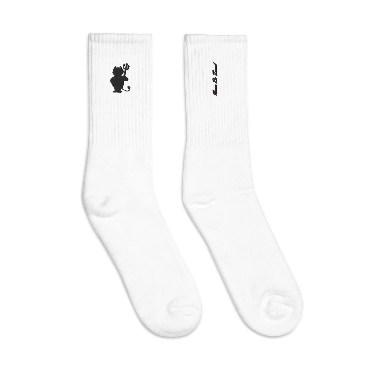 Lost Identity Embroidered Socks White